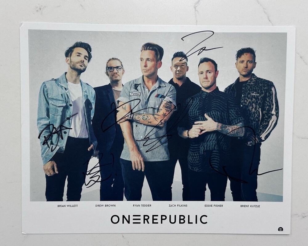 One Republic Full Band Autographed Signed 8.5x11” Photo Picture #1
